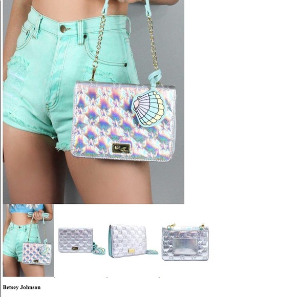 betsey johnson holographic purse